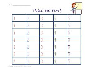 Preview image for worksheet with title Tracing Time! ( 1 - 5 )