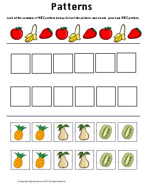Preview image for worksheet with title Patterns ( Fruits Theme )