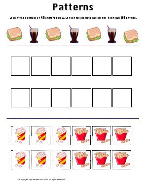 Preview image for worksheet with title Patterns ( Food Theme )