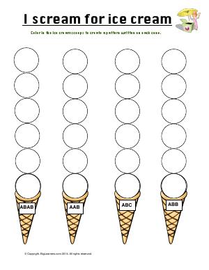 Preview image for worksheet with title I Scream for Ice Cream