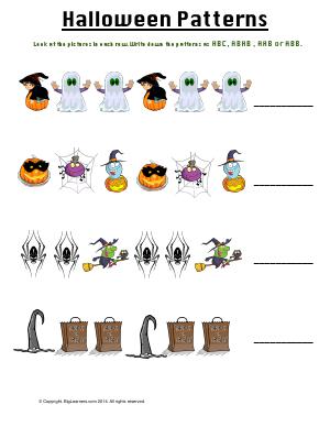 Preview image for worksheet with title Halloween Patterns