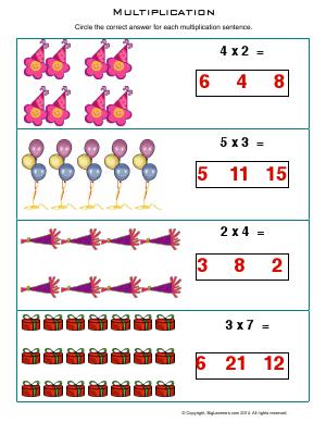 Preview image for worksheet with title Multiplication