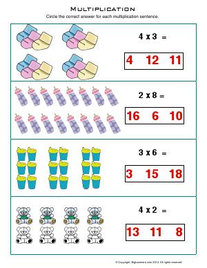 Preview image for worksheet with title Multiplication