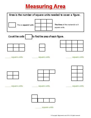 Preview image for worksheet with title Measuring Area