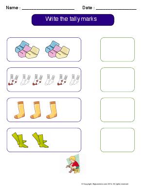 Preview image for worksheet with title Write the Tally Marks