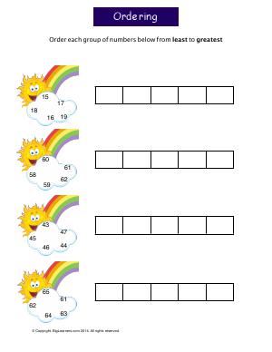 Preview image for worksheet with title Ordering