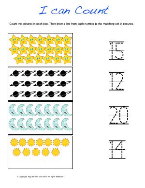 Preview image for worksheet with title I Can Count