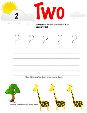 Preview image for worksheet with title Number Two