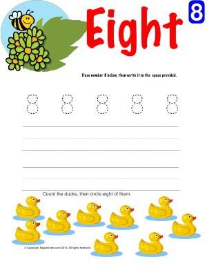 Preview image for worksheet with title Number Eight