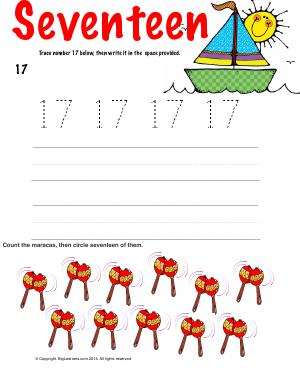 Preview image for worksheet with title Number Seventeen