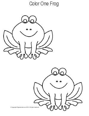Preview image for worksheet with title Color One Frog