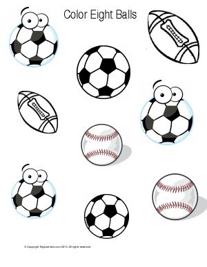 Preview image for worksheet with title Color Eight Balls
