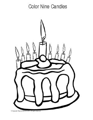 Preview image for worksheet with title Color Nine Candles