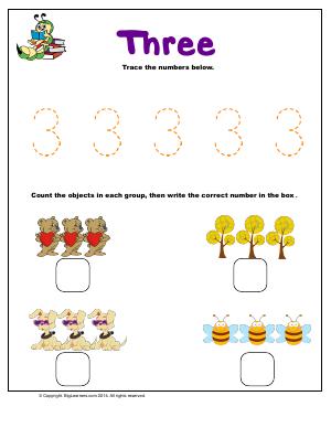 Preview image for worksheet with title Number 3