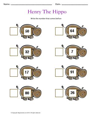 Preview image for worksheet with title Henry the Hippo