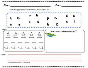 Preview image for worksheet with title Letter 'Aa'