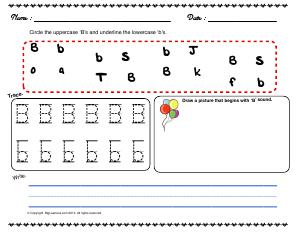 Preview image for worksheet with title Letter 'Bb'