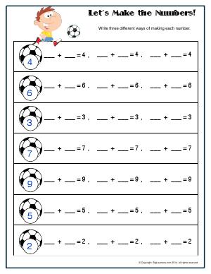 Preview image for worksheet with title Let's Make the Numbers!