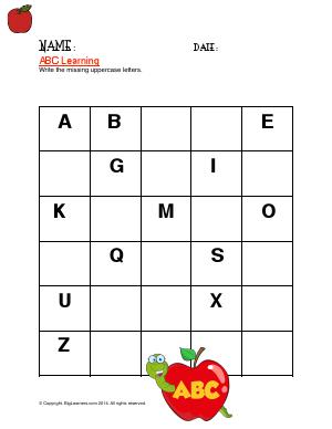 Preview image for worksheet with title ABC Learning