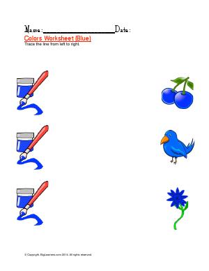 Preview image for worksheet with title Colors Worksheet ( Blue )