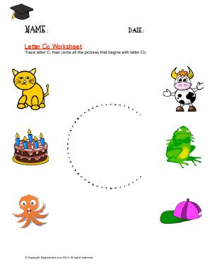 Preview image for worksheet with title Letter Cc Worksheet