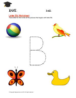 Preview image for worksheet with title Letter Bb Worksheet