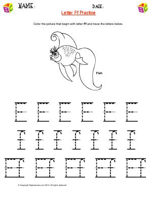 Preview image for worksheet with title Letter Ff Practice