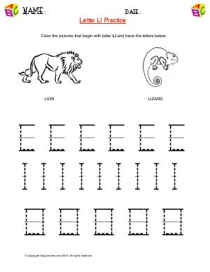 Preview image for worksheet with title Letter Ll Practice