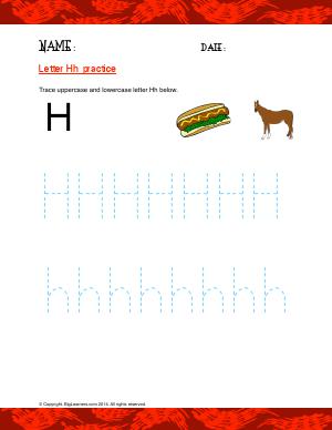 Preview image for worksheet with title Letter Hh Practice