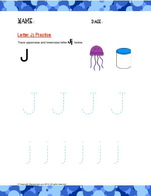 Preview image for worksheet with title Letter Jj Practice