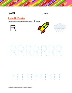 Preview image for worksheet with title Letter Rr Practice