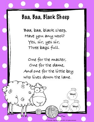 Preview image for worksheet with title Baa Baa Black Sheep