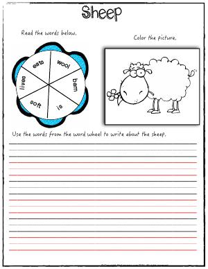 Preview image for worksheet with title Sheep ( Baa Baa Black Sheep )