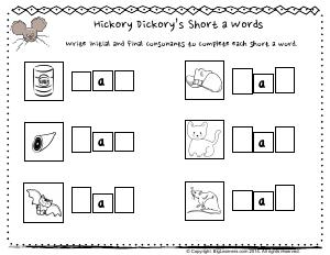 Preview image for worksheet with title Hickory Dickory's Short a Words