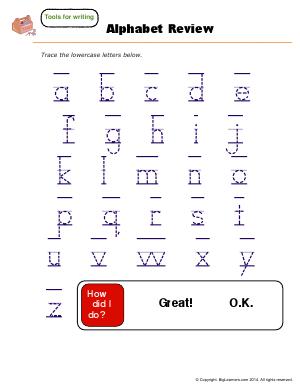 Preview image for worksheet with title Alphabet Review - Lowercase Letters