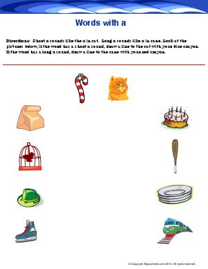 Preview image for worksheet with title Words With a