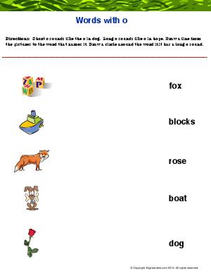 Preview image for worksheet with title Words With "Oo"