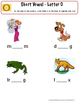 Preview image for worksheet with title Short Vowel - Letter O