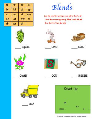 Preview image for worksheet with title Blends
