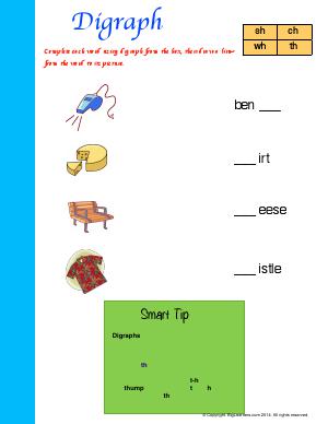 Preview image for worksheet with title Digraph