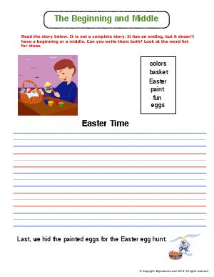 Preview image for worksheet with title The Beginning and Middle