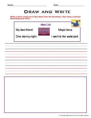 Preview image for worksheet with title Draw and Write