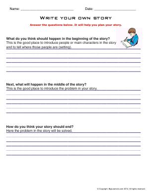 Preview image for worksheet with title Write Your Own Story