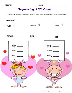 Preview image for worksheet with title Sequencing : ABC Order