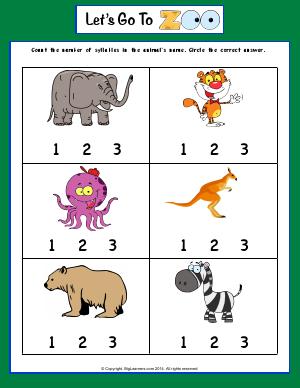 Preview image for worksheet with title Let's Go To Zoo