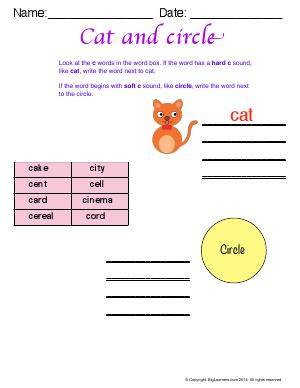 Preview image for worksheet with title Cat and Circle