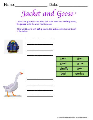 Preview image for worksheet with title Jacket and Goose
