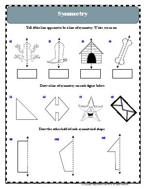 Preview image for worksheet with title Symmetry