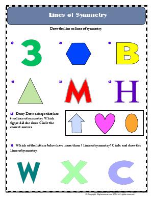 Preview image for worksheet with title Lines of Symmetry