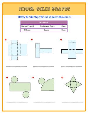 Preview image for worksheet with title Model Solid Shapes